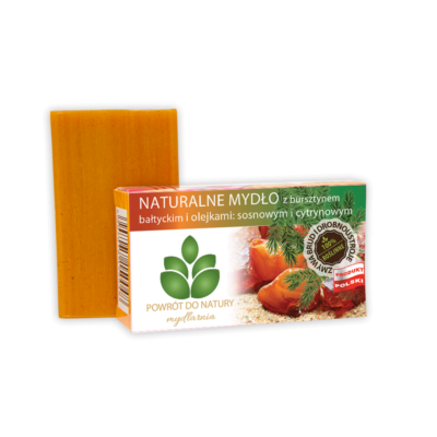 mydło z bursztynem i olejkiem sosnowym