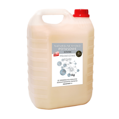 Naturalne mydło potasowe ze srebrem monoatomowym w płynie 5 litrów