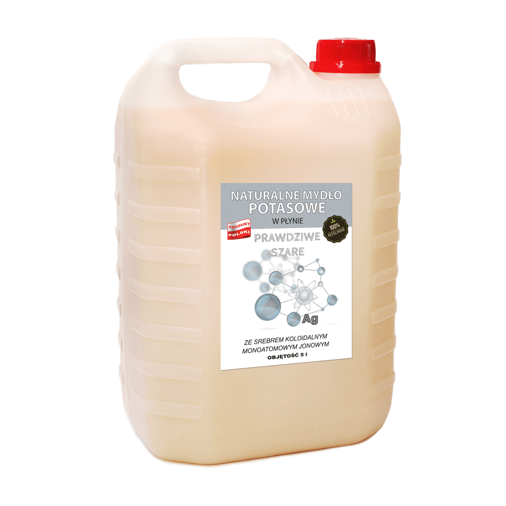 Naturalne mydło potasowe ze srebrem monoatomowym w płynie 5 litrów
