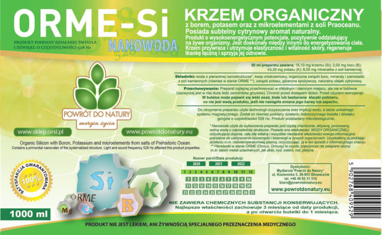 KRZEM ORGANICZNY ORMESI W NOWEJ WERSJI