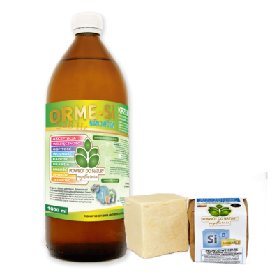 ZESTAW ORME-Si NANOWODA KRZEM ORGANICZNY PLUS 2X MYDŁO POTASOWE Z KRZEMEM